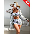 Pikkukuva 1 / 2: Tropical Allover Print Bikinit 3kpl M