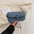Miniatyrbillede 1 af 7: High-end lille taske trendy all-match taske niche mode denim blue large