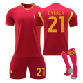 Miniatyrbillede 1 af 3: 2023/24 AS Roma Hjemmedragt Dybala #21 fodboldtrøjer 22(120-130CM)
