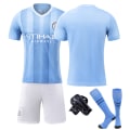 Miniatyrbillede 5 af 5: 2324 Manchester City Home No. 9 Haaland No. 17 De Bruyne Fodboldtøj Børn og voksne Dragt S