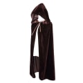 Miniatyrbillede 1 af 4: Sammetsmantel med huva for barn Halloween Jul Fancy Cape for barn (svart)