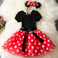 Pikkukuva 3 / 6: Kid Girl Minnie Mouse -syntymäpäiväpuku Tutu Tylli -mekko red 120cm