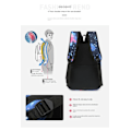 Pikkukuva 3 / 5: Rainbow Friends -reppu pojille ja tytöille Black Lei electrogram 3 The single shoulder bag
