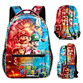 Pikkukuva 2 / 3: Lasten Super Mario Print -reppu koululaukku, jossa on suuri tilavuus C