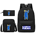 Pikkukuva 1 / 5: Rainbow Friends -reppu pojille ja tytöille Musta Kuva 5 Three piece set