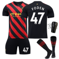 Miniatyrbild 5 av 6: Manchester City Borta 22/23 Jersey De Football Shirt Vuxna GREALISH 10 With sock STERLING 7 With sock #XS