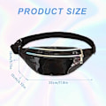 Pikkukuva 2 / 5: 2 kpl Holografinen vyölaukku, Iridescent Fanny Pack, Kiiltävä vyölaukku vedenpitävä urheiluun, matkustamiseen Black,Silver