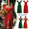 Miniatyrbillede 3 af 11: Kvindekjole Pendler Temperament Farve Mode High-end slynge D Dark green M