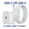 Snabbladdare kompatibel med iPhone 16 pro Adapter USB-C till USB-C Vit