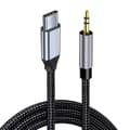 Lydkabel: Type-C til 3,5 mm Aux-kabel til bil og hovedtelefoner 2 m 22