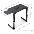 Miniatyrbillede 3 af 4: Foldbar Tiltelig Sengebord Stativ til PC Laptop Køler - 2x Fan