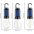 Pikkukuva 2 / 5: Ladattava LED-retkeilylamppu, 3 kpl LED-retkilyhty, Retro-lamput, 3 valotilaa, aurinkokennoilla toimivat riippuvat telttalamput klipsikoukulla