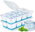 Stor isbitsform med lock, 2-pack silikonisform, 8-facks fyrkantig isbitsform