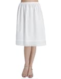 100 % bomull dame halv underkjole med blondebroderi Ivory-60cm Length L
