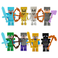 Miniatyrbillede 3 af 11: Mine verden byggeklodser minifigur rustning Steve dukke model omgivende kage ornamenter håndlavede blind box legetøj Three random items (blind box 7 cm)