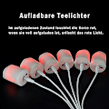 Miniatyrbilde 5 av 5: 1 LED telys med fjernkontroll, timer, varmgul flimring, dimbar, batteridrevet, flammeløs
