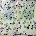 Miniatyrbilde 5 av 5: Mote skjerf for kvinner med blomsterprint i tyll, svart, langt sjal