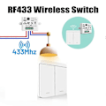 Pikkukuva 3 / 5: 2 KPL Langaton Valokytkin RF 433Mhz Rele Vastaanotin 1x 2-osainen Paneelikytkin LED Kaukosäätimellä