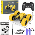 Pikkukuva 6 / 6: Highttoy RC Stunt -auto 4WD 360° Flip - Musiikki/Valot, 2 akkua lapsille 3-12 vuotta (Keltainen) GUL -