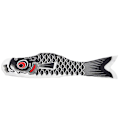 Miniatyrbillede 1 af 5: 70cm Koi Nobori Karpe Vindposer Koinobori Farverig Fisk Flag Hængende Vægdekoration Sort black