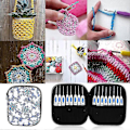 Miniatyrbilde 4 av 5: Heklenåler Sett 16 stk med Bærbart Etui for DIY Håndstrikkekunst for Elskere (Blå)-WELLNGS Blue