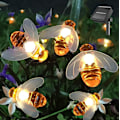 Miniatyrbillede 1 af 5: Solcelle Lysstreng 20LED Vandtæt Udendørs Simulation Honningbi Dekor til Have Juledekorationer Varm Hvid