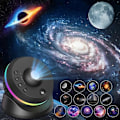 Miniatyrbilde 1 av 7: Galaxy 4K Projektor med 13 Filmdisker & Roterbar Nebula - Timer/Meteor-effekt Black -