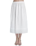 100 % bomull dame halv underkjole med blondebroderi Ivory-80cm Length L