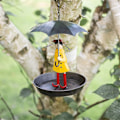Miniatyrbillede 5 af 5: Pige Fuglefoderhus med Paraply Fuglestation Metal Hængekæde og Åg Foderhus til Vild Have Bi
