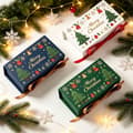 3-pack \"God Jul\" presentaskar, tomma julklappsförpackningar 11,5 x 6,5 x 4,5 cm, festliga presentinslagningsaskar för presenter
