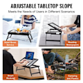 Miniatyrbillede 3 af 6: Sengbakke - VEVOR - Morgenmadsbakke Foldsbar Justerbar Sengbord 51x31 cm