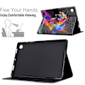 Miniatyrbilde 5 av 5: Mønstret Lærveske for Samsung Galaxy Tab A8 10.5 (2021) X205 / X200 Kortspor Tablet Veske (Fargerik Tiger)