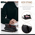 Miniatyrbillede 6 af 6: Etui til Samsung Galaxy Z Fold 4, Nyt Retro Wallet Etui med Kortlommer, Multifunktionelt Etui med Magnetisk Støttefod, Rem og Lynlås