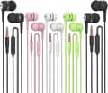 Hörlurar med mikrofon, 5-pack, kompatibla med iPhone och Android-smartphones, iPod, iPad, MP3-spelare, passar alla 3,5 mm