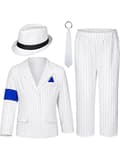 Michael Jackson Halloween-kostume til børn – Popstjerne-outfit til drenge til danseopvisning og fest B4pcs 140
