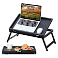 Miniatyrbillede 1 af 6: Sengbakke - VEVOR - Morgenmadsbakke Foldsbar Justerbar Sengbord 51x31 cm