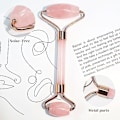 Miniatyrbilde 1 av 4: Gua Sha Sett i Rose Quartz - Ansiktsmassasje for Rynker & Muskelspenninger Pink -
