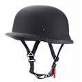 Pikkukuva 1 / 4: Vintage-tyylisen moottoripyörän cruiser-kypärä, puoli kasvot, saksalainen kypärä - WELLNGS Mattamusta Matte Black L