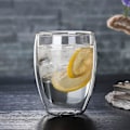 Miniatyrbillede 5 af 5: Dobbelt væggede isolerede glas krus (sæt af 2), kaffekrus, tekopper, drikkeglas til kolde eller varme drikke (350 ml)