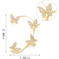 Miniatyrbillede 4 af 4: Zirkon Sommerfugle Øreringe til Kvinder Sommerfugl Øre Cuff Wrap Crawler