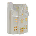Miniatyrbilde 3 av 5: Mini Hus med LED-lys - Juledekorasjon White Vit