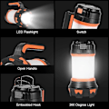 Miniatyrbillede 4 af 5: Bærbar lommelygte til udendørs eventyr, høj Lumen LED campinglanterne med 6 lystilstande, holdbart og vandtæt design, multifunktionel til