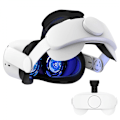 Pikkukuva 1 / 5: Säädettävä pääpanta Oculus/Meta Quest 2 VR-kuulokkeille, VR-pääpanta Oculus Quest 2:lle, VR-pelikokemuksen parantaminen ja mukavuus, valkoinen