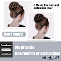 Miniatyrbilde 5 av 5: 1 stk Messy Bun Hårflette Scrunchies Extension Krøllete Bølget Messy Syntetisk Chignon for Kvinner Updo Hårstykke Bug#
