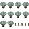 10-pack dekorativa keramiska knoppar (gröna) Låda (grön) skåp Dr- Perfet