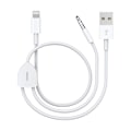 Pikkukuva 1 / 5: Apulaiskäyttökaapeli iPhonelle, Lightning - 3,5 mm Aux-kaapeli 2-in-1