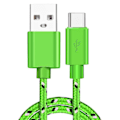 Miniatyrbillede 1 af 5: USB Type C-kabel Hurtigopladning USB C-kabler Type-c Datakabel Oplader USB C Til Samsung S9 Note 9 Huawei P20 Pro Xiaomi 1m/2m/3m 2m Grøn 3m Green 3m