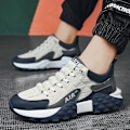 Miniatyrbillede 6 af 7: Afslappede fritidssko i gummi til mænd, hvide sneakers, åndbare sportssko, løbesko, sko
