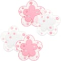 Miniatyrbillede 1 af 5: 4 stk. PVC Sakura-underlag, søde skridsikre Sakura-pladeunderlag, 11,5 cm, bløde Sakura-underlag (2 lyserøde + 2 hvide)