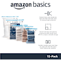 Miniatyrbilde 2 av 6: Basics Vakuum-, Kompresjons- og Glidelåsposer, med Lufttett Ventil og Håndpumpe, 15-pakning, 2x X-jumbo, 5x jumbo, 4x (L, M) 15 pack(several) size
